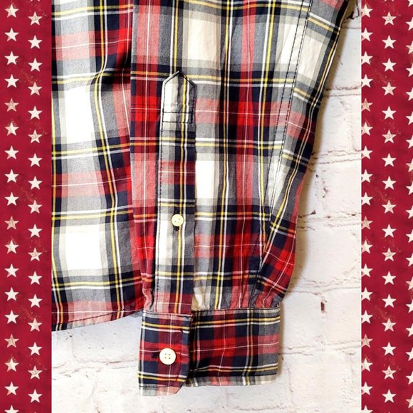 Abercrombie & Fitch AF Button Down Long Sleeved Red Plaid Muscle Shirt Large L - Picture 9 of 15